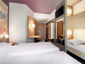 Desk, free WiFi, bed sheets