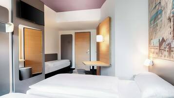 Desk, free WiFi, bed sheets