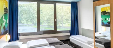 Desk, free WiFi, bed sheets