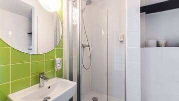 Double Room | Bathroom | Shower, hair dryer, towels