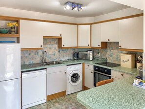 Dishwasher, high chair, cookware/dishes/utensils