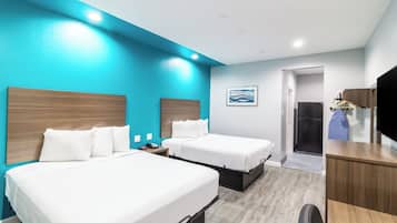 Room, 2 Queen Beds, Non Smoking, Kitchenette | Desk, laptop workspace, blackout drapes, soundproofing