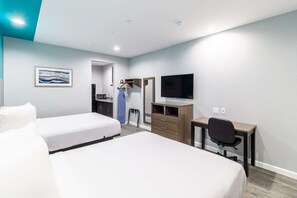 Bureau, espace de travail pour ordinateur portable, rideaux occultants