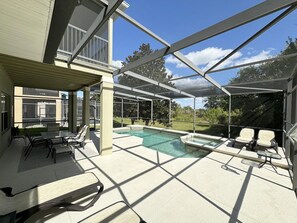 Relax by the pool surrounded by breathtaking views of the surrounding landscape.