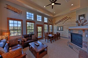 TV, fireplace, video games