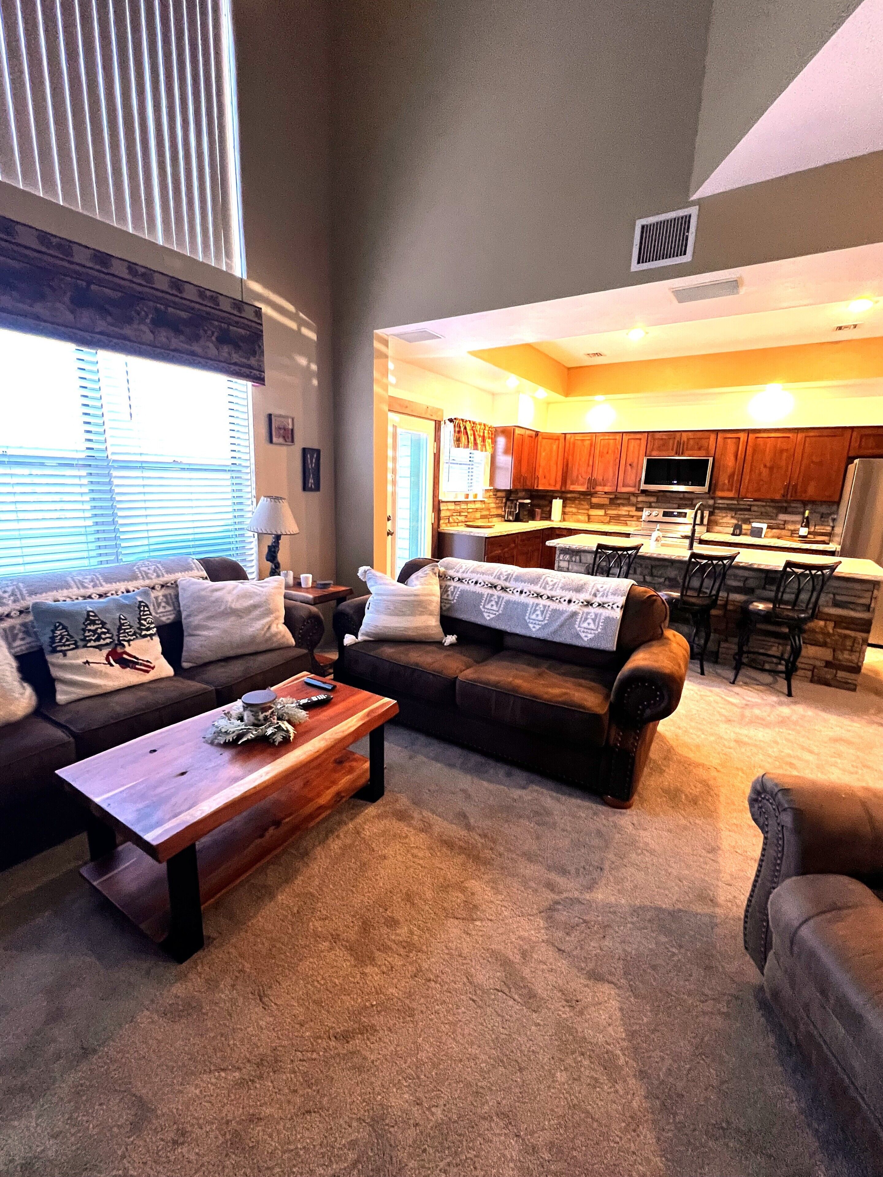 TV connectée, cheminée, lecteur de DVD