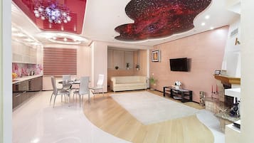 Elite-Apartment | Wohnzimmer | Flachbildfernseher