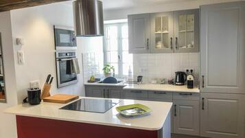 Microwave, oven, toaster, high chair