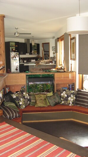 TV, fireplace, books, offices - Coastal Art House (Cape Woolamai)