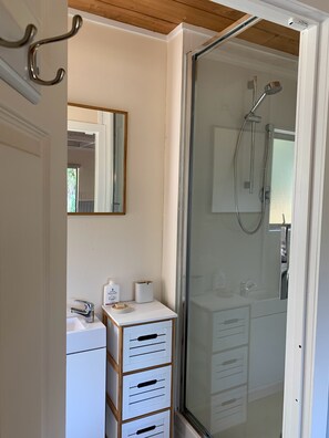 Shower, hair dryer, towels, soap - Tui Cottage Private rural retreat with elevated views to the ocean (Tutukaka)