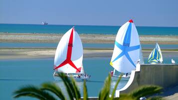 Beach nearby, sun-loungers
