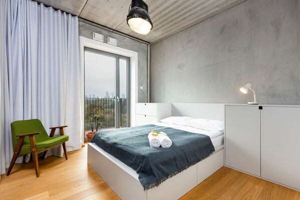 Căn hộ, 1 phòng ngủ, ban công | 1 phòng ngủ, bộ trải giường