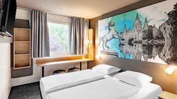 Quarto casal | Roupas de cama premium, escrivaninha, quartos à prova de som