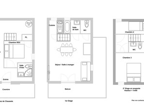Floor plan - Charming 3-Room Apartment in Crest-Voland - Ski-in/Ski-out, Garage, Sleeps 6 (Crest-Voland)