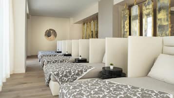 Sauna, steam room, 10 treatment rooms, massages