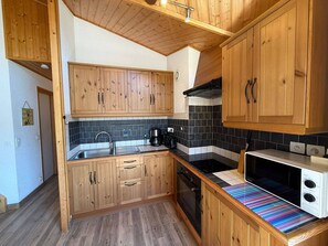 Fridge, microwave, oven, toaster
