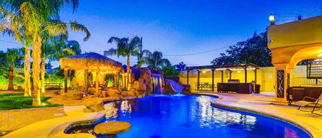 Piscine extérieure, piscine chauffée