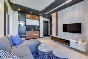 Apartamento, 1 habitación, balcón | Sala de estar