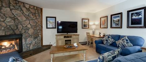 TV, fireplace, DVD player