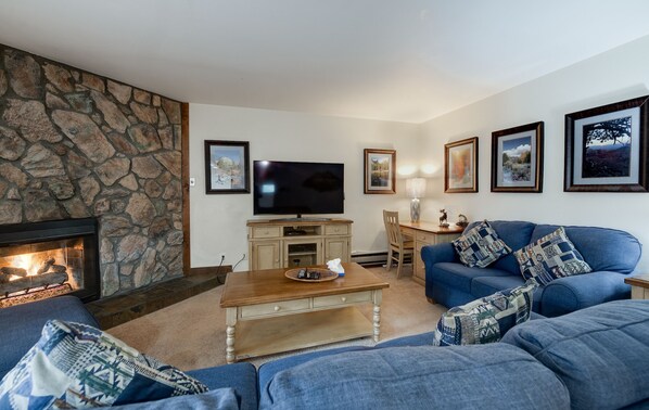 TV, fireplace, DVD player