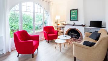 Televisión, reproductor de DVD y libros