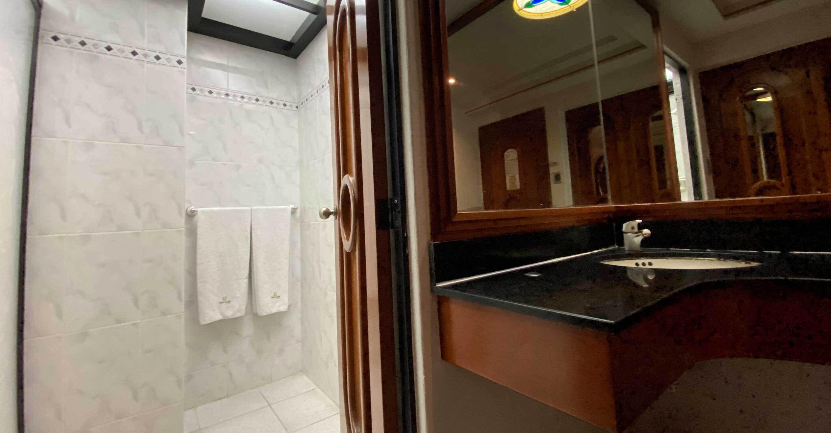 basic room | bathroom | shower, towels