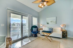 Condo (8 F, Two Bedroom Condo) | Living room | Flat-screen TV, DVD player - Seacove Two Bedroom Collection by Seacove Homeowner Rentals (Miramar Beach)