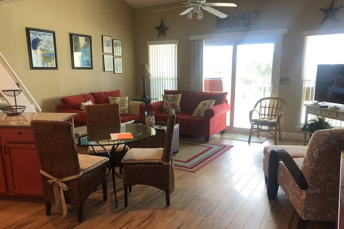 Condo (8 E Two Bedroom Condo) | Living room | Flat-screen TV, DVD player