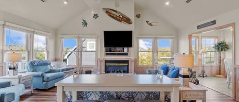 Télévision, lecteur de DVD, baby-foot