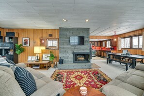 TV, fireplace, DVD player - North Creek Chalet w/ Fire Pit Near Gore Mountain! (North Creek)