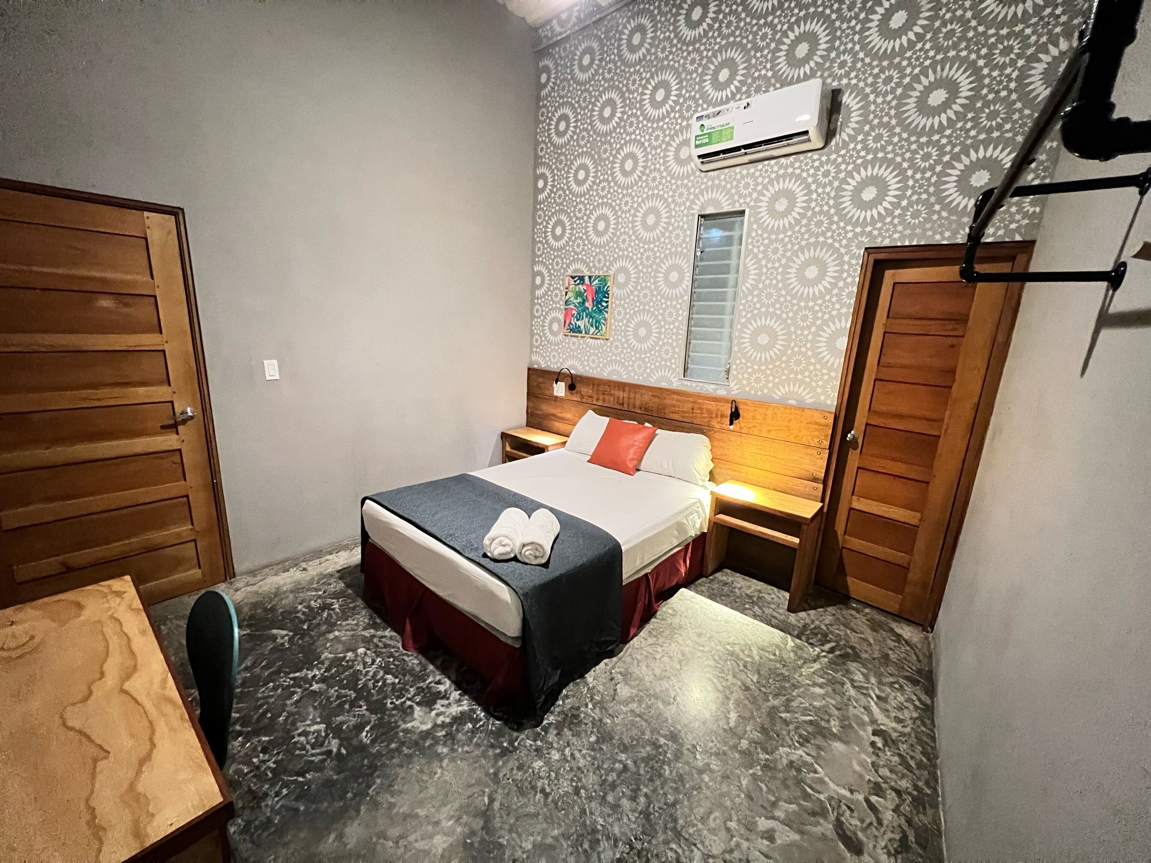 double room, no windows | 1 bedroom, desk, laptop workspace, blackout curtains