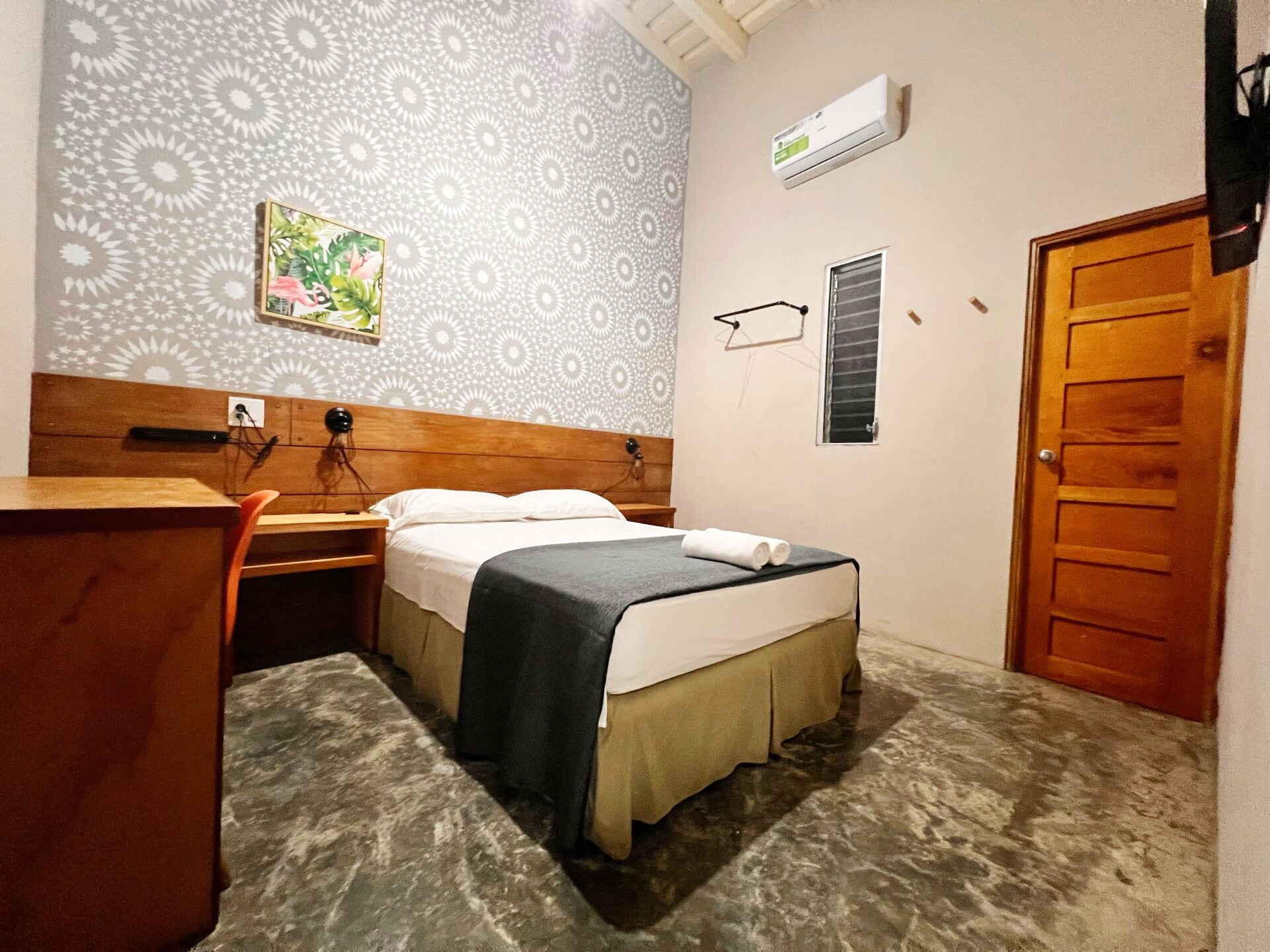 double room, no windows | 1 bedroom, desk, laptop workspace, blackout curtains