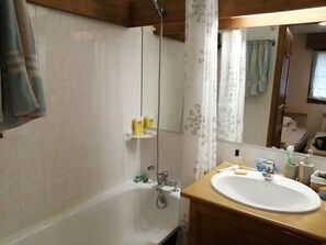 Bathtub, hair dryer