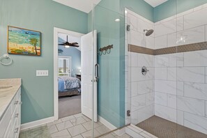Hair dryer, towels, toilet paper