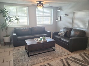 Flat-screen TV, books, smart speakers, streaming services