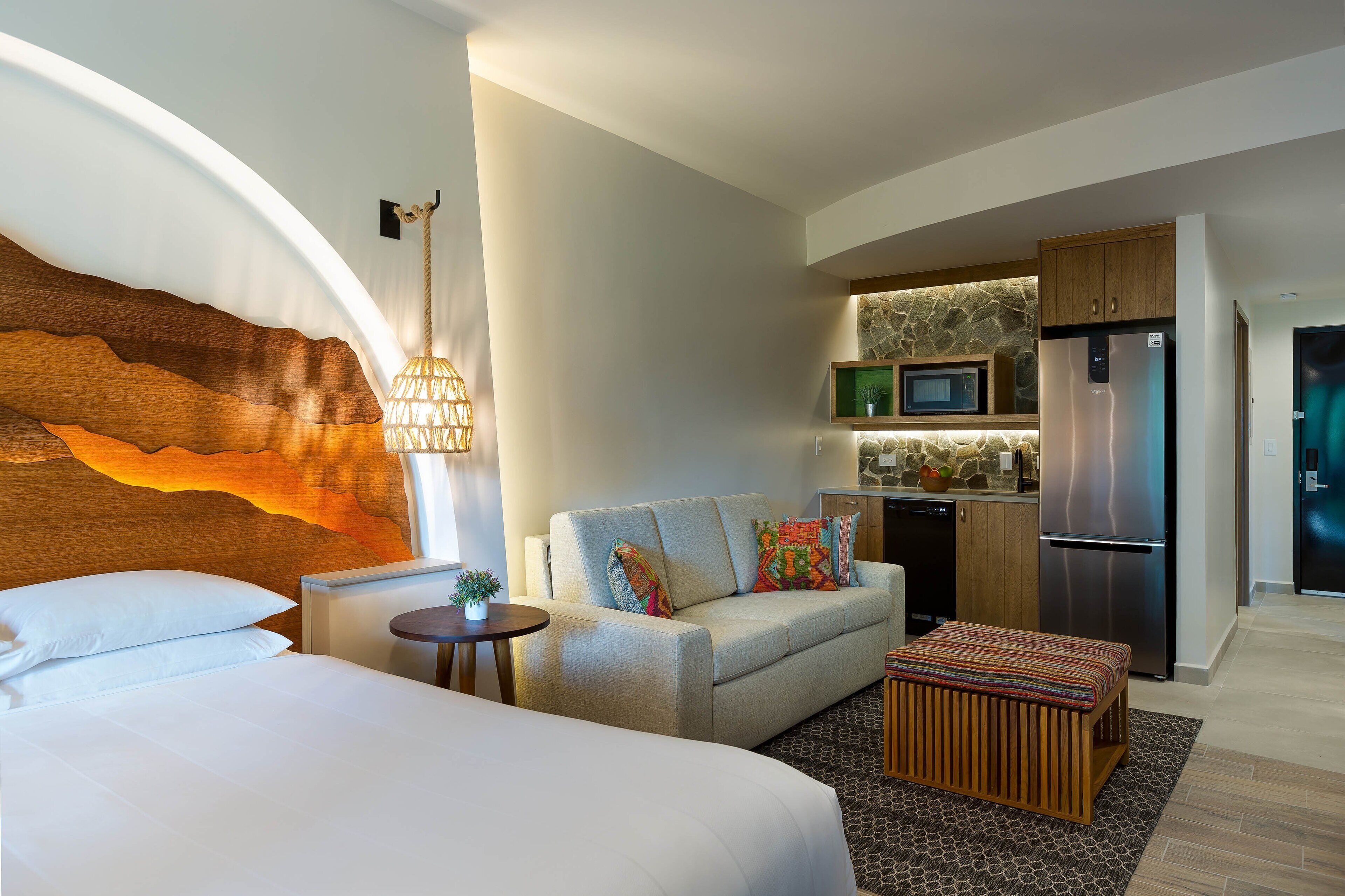 room, 1 queen bed with sofa bed, non smoking, balcony | private kitchen | fridge, microwave, dishwasher, coffee/tea maker