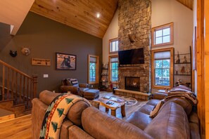 TV, fireplace, video games