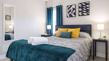 3 bedrooms, iron/ironing board, travel cot, WiFi