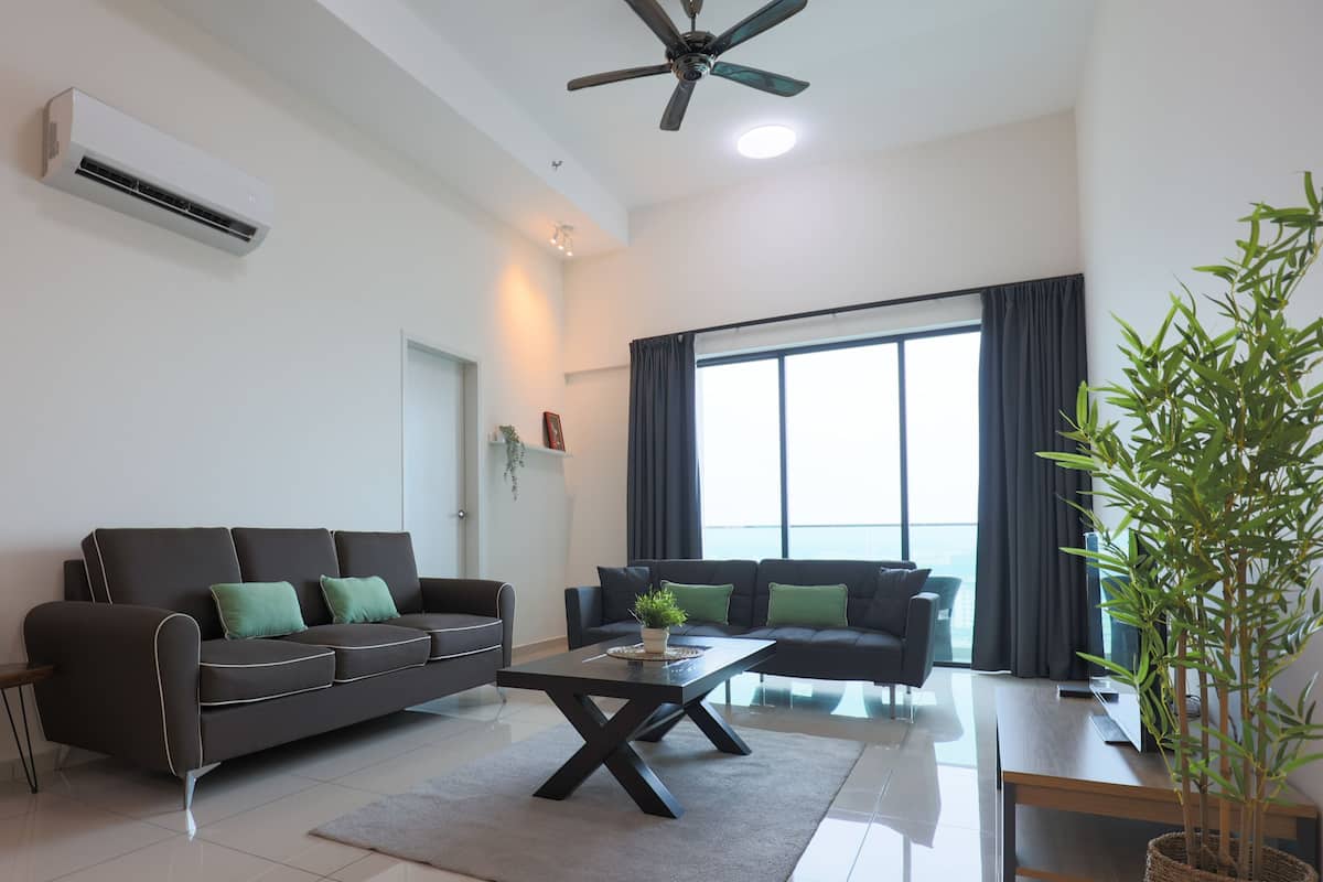 Standard Apartment, 3 Bedrooms | Living area | 60-inch Smart TV with digital channels, TV, Netflix