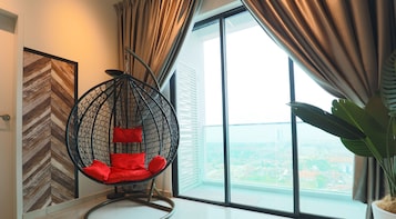 Comfort Apartment, 2 Bedrooms | Living area | 60-inch flat-screen TV with cable channels