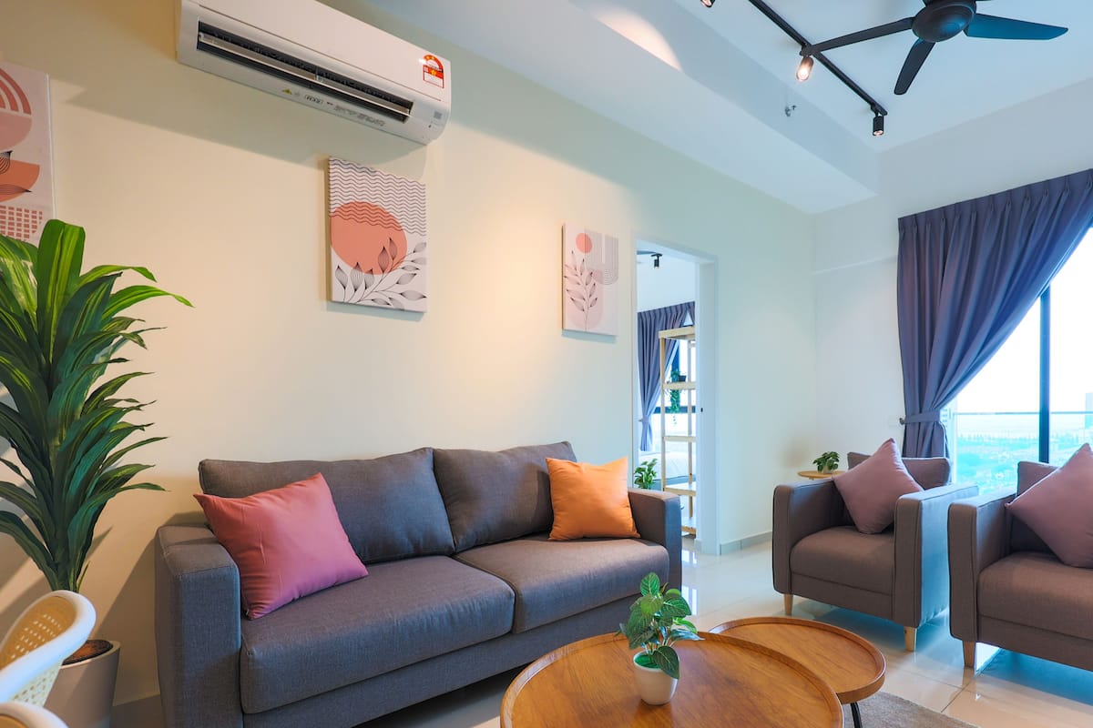 Exclusive Apartment, 2 Bedrooms | Living area | 60-inch Smart TV with digital channels, TV, Netflix