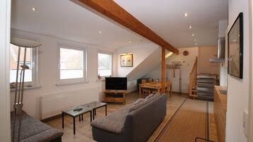 Televisor, reproductor de DVD, llibres i estèreo