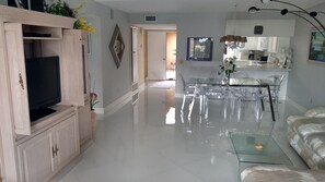 Smart TV, DVD player, video library, stereo