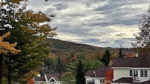 A residential area with houses, a driveway, and a hilly landscape in the background. - Summer Escape Near Lakes, Trails & Mt Snow (Dover)