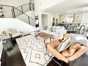 TV, fireplace, video games