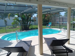 Outdoor pool, a heated pool - Private HEATED Pool home in Port Richey / Essentials Provided during your stay  (Port Richey)
