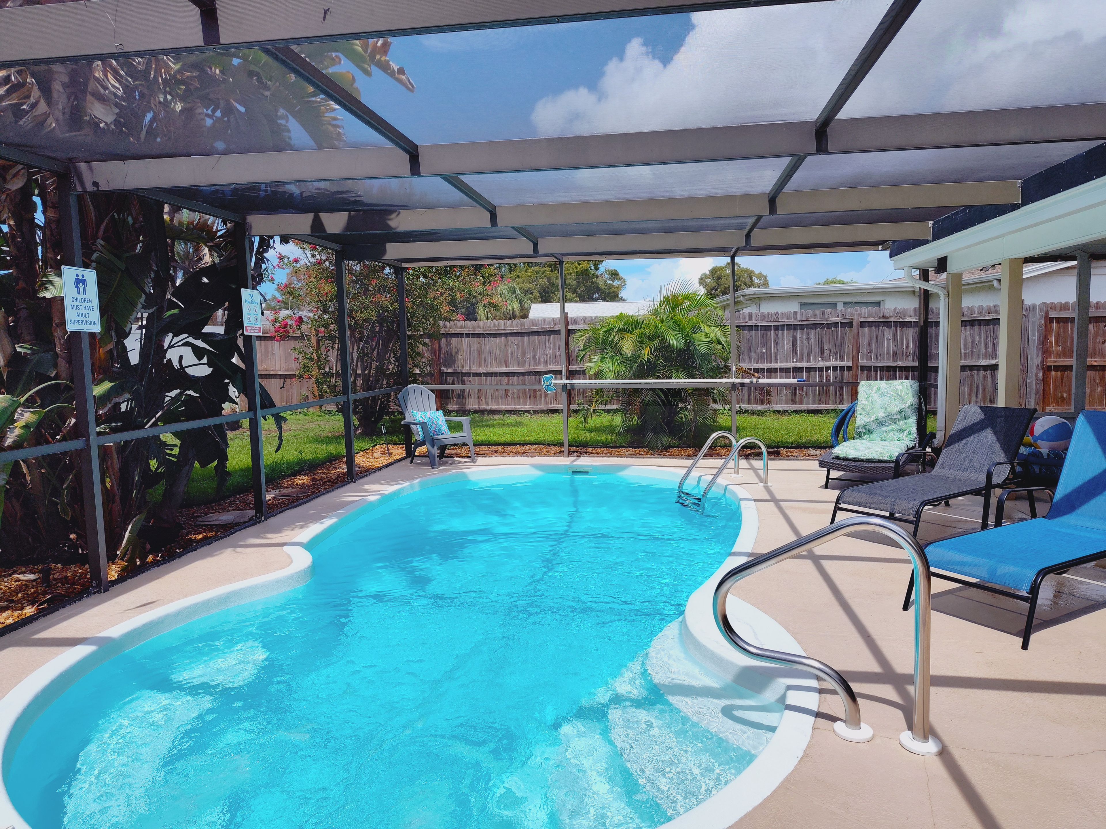 Piscine extérieure, piscine chauffée