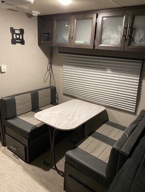 Dining - Relaxing Night Stay Near DFW Airport (RV Rental with Delivery & Pick Up Only) (Hurst)