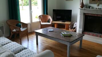 Télévision, cheminée