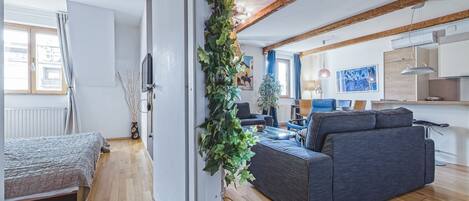 2 bedrooms, desk, iron/ironing board, travel cot